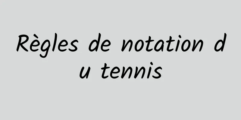 Règles de notation du tennis