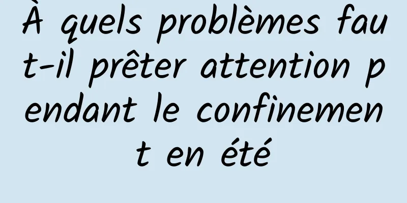 À quels problèmes faut-il prêter attention pendant le confinement en été