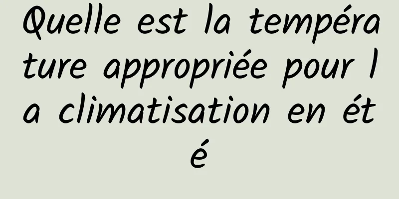 Quelle est la température appropriée pour la climatisation en été