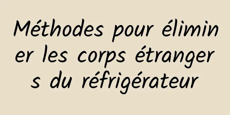 Méthodes pour éliminer les corps étrangers du réfrigérateur