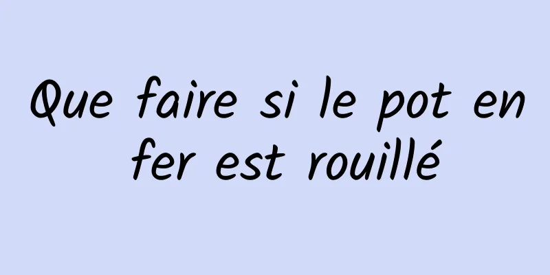 Que faire si le pot en fer est rouillé