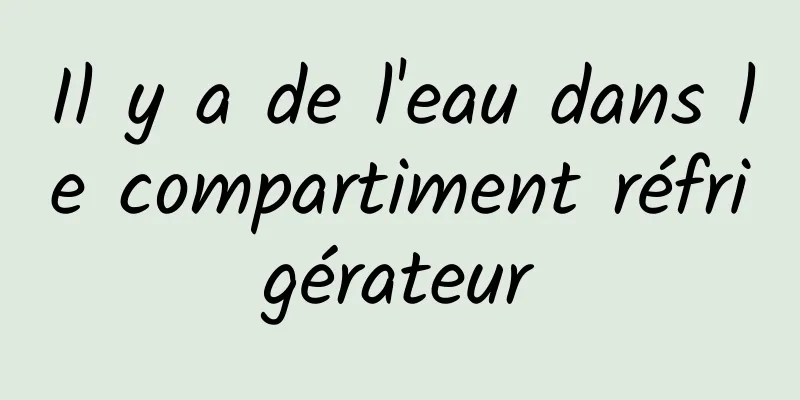 Il y a de l'eau dans le compartiment réfrigérateur