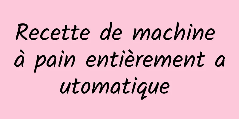 Recette de machine à pain entièrement automatique 