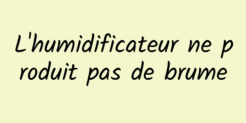 L'humidificateur ne produit pas de brume