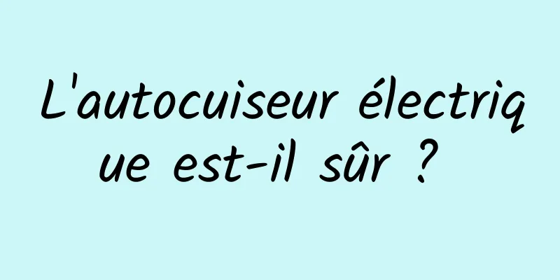 L'autocuiseur électrique est-il sûr ? 