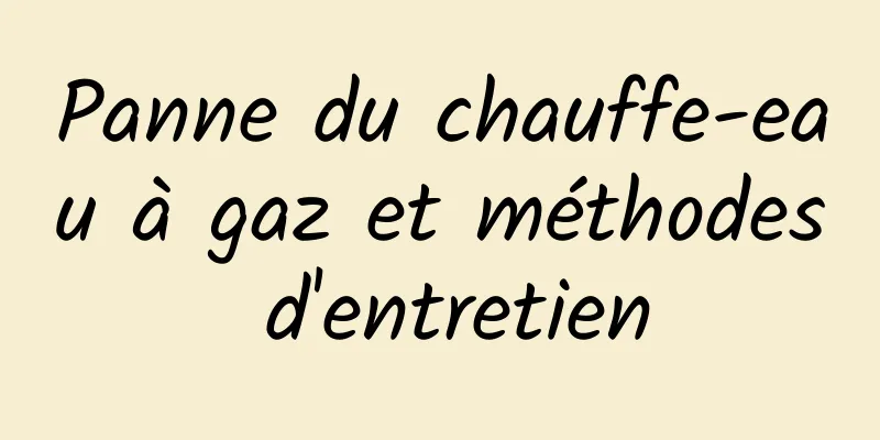 Panne du chauffe-eau à gaz et méthodes d'entretien