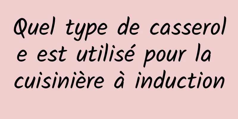 Quel type de casserole est utilisé pour la cuisinière à induction