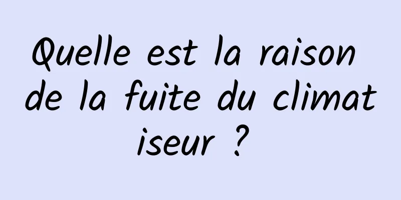 Quelle est la raison de la fuite du climatiseur ? 