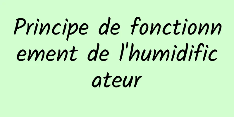 Principe de fonctionnement de l'humidificateur