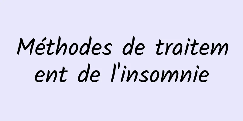 Méthodes de traitement de l'insomnie