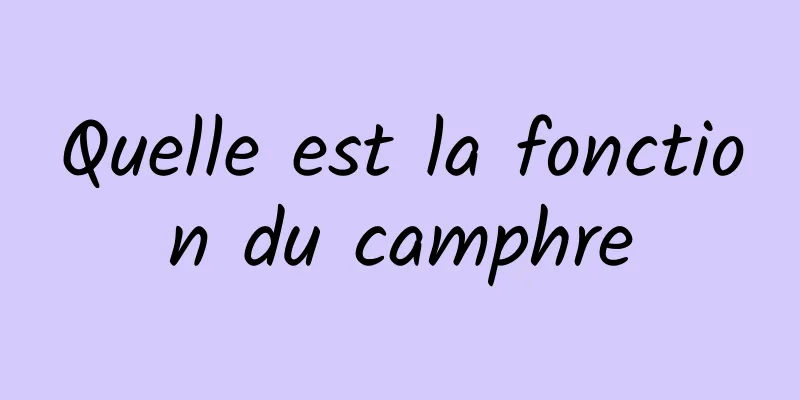 Quelle est la fonction du camphre