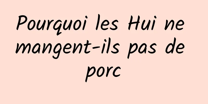 Pourquoi les Hui ne mangent-ils pas de porc