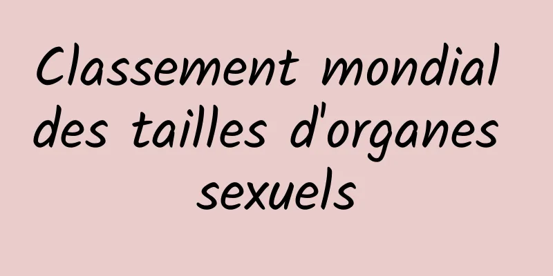 Classement mondial des tailles d'organes sexuels