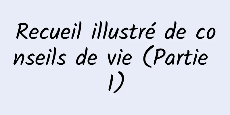 Recueil illustré de conseils de vie (Partie 1)