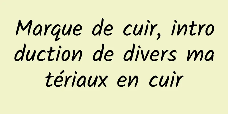 Marque de cuir, introduction de divers matériaux en cuir