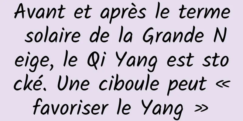 Avant et après le terme solaire de la Grande Neige, le Qi Yang est stocké. Une ciboule peut « favoriser le Yang » 