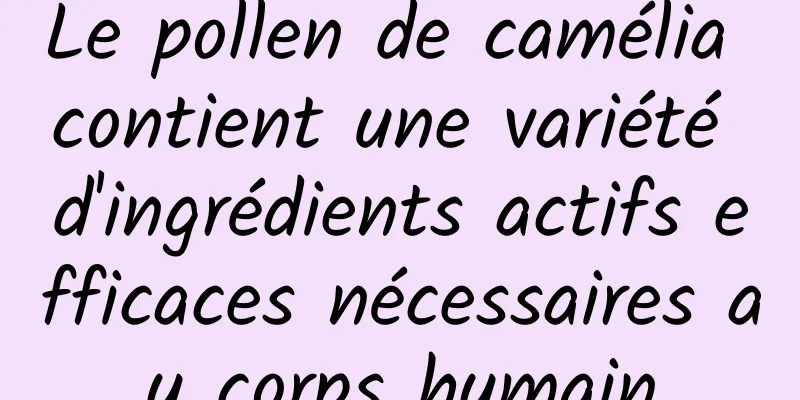 Le pollen de camélia contient une variété d'ingrédients actifs efficaces nécessaires au corps humain