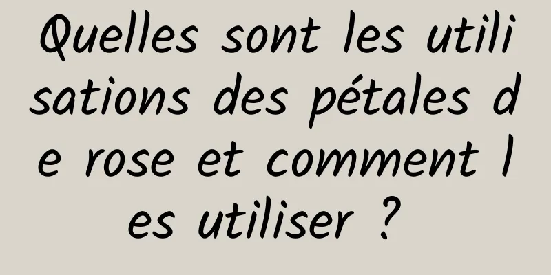 Quelles sont les utilisations des pétales de rose et comment les utiliser ? 